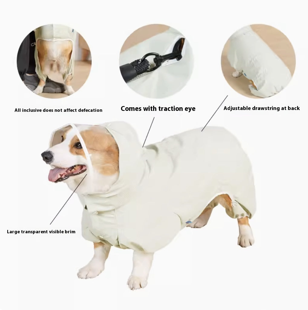 Waterproof Four-leg Raincoat For Dogs