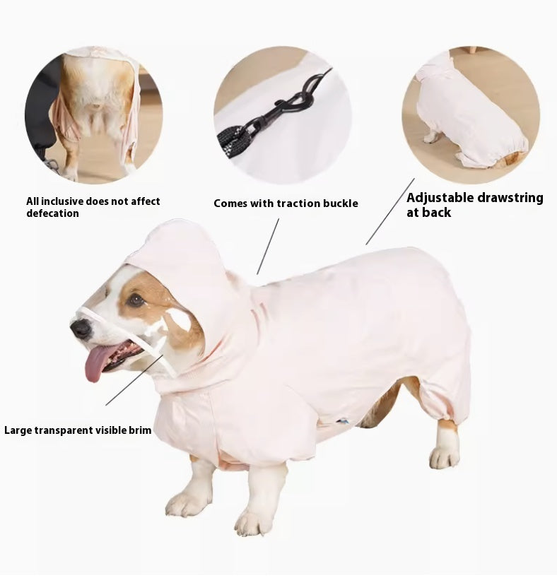 Waterproof Four-leg Raincoat For Dogs