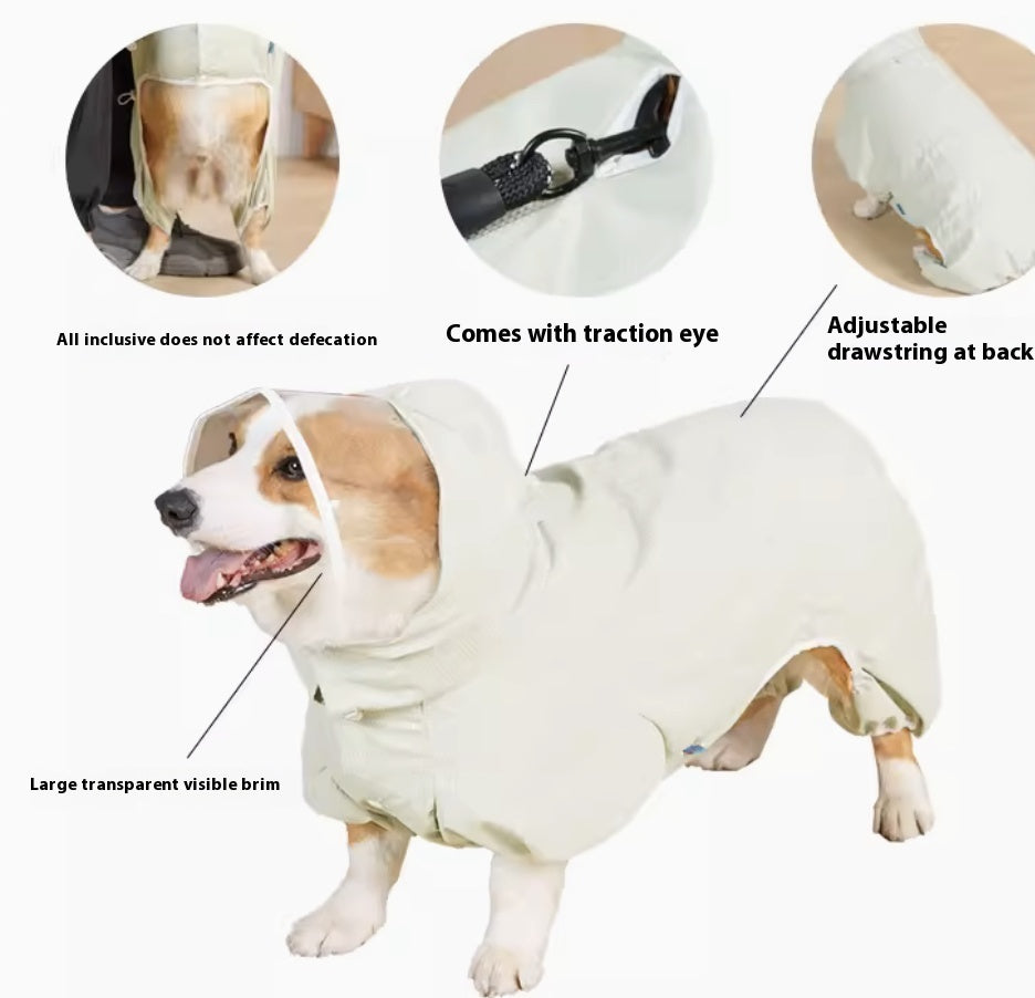 Waterproof Four-leg Raincoat For Dogs