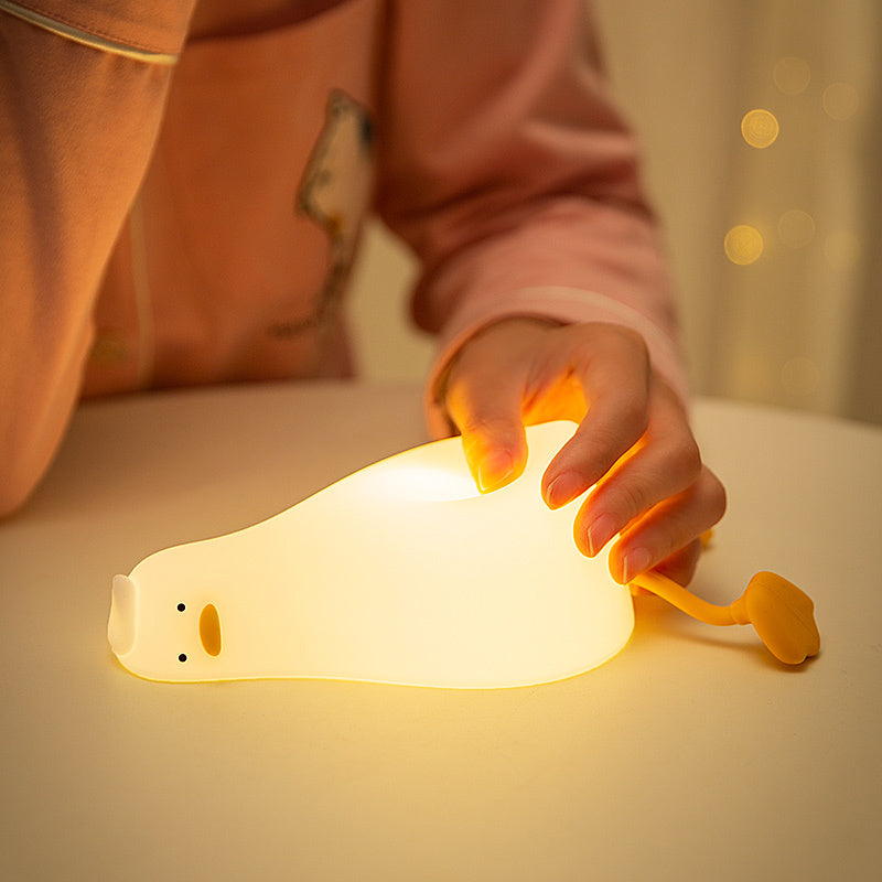 Lie Flat Duck Silicone Night Light